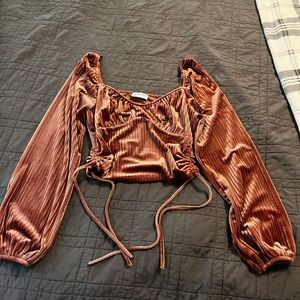 Sophie Rue size small velvet Rusty pink crop top